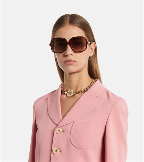 gucci women's sun visor|Gucci oversized round sunglasses.